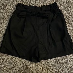 High waisted juniors (shortie) black shorts